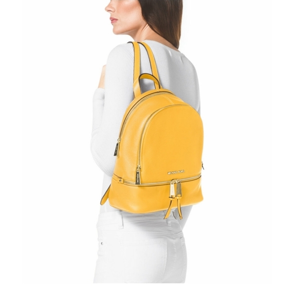Michael Kors Sunflower Yellow Rhea Zip Backpack
